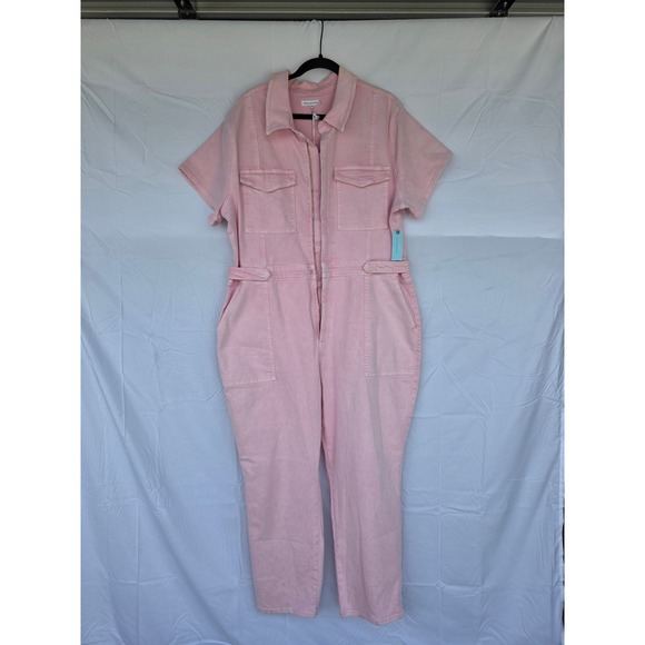 Good American Pants - Good American Fit for Success Jumpsuit Pink Denim Mineral Rose Quartz NWT 6(2XL)